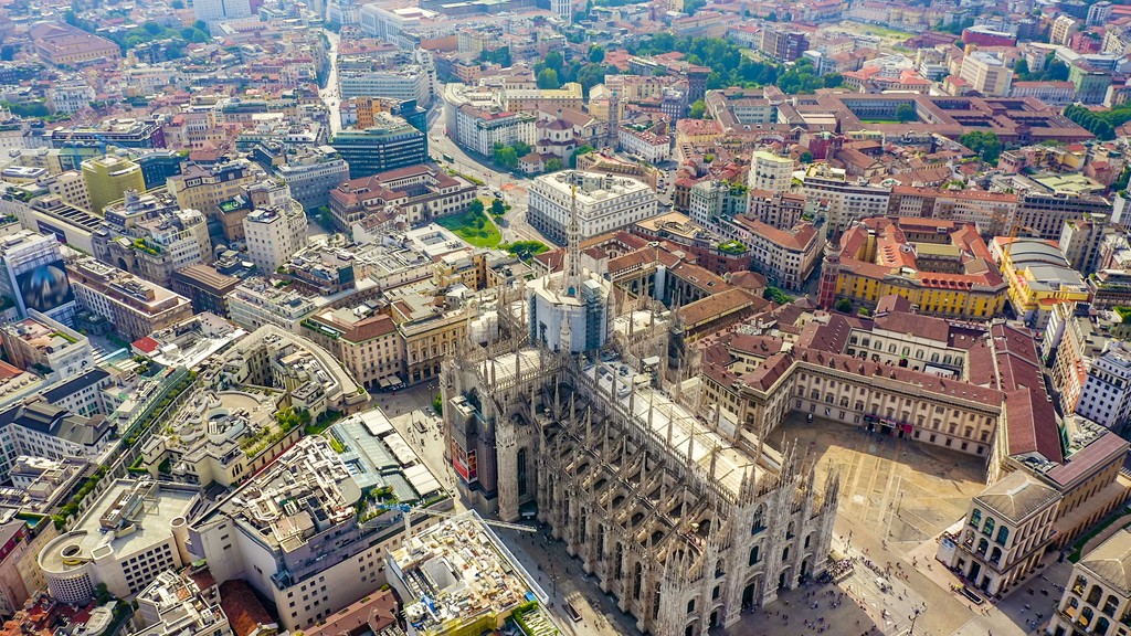Milan Italy aerial